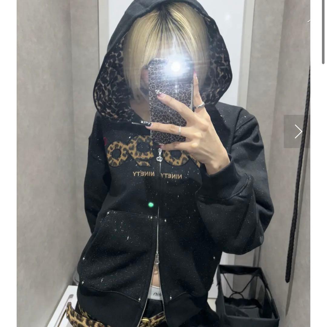 9090 OG Logo Glitter Zip Hoodie パーカー