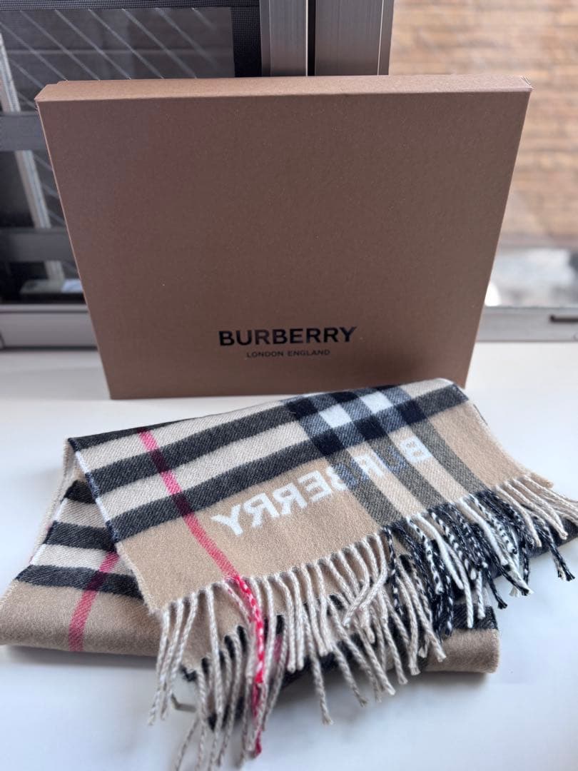 BURBERRY バーバリー チェック カシミア スカーフ マフラー 付属品付き