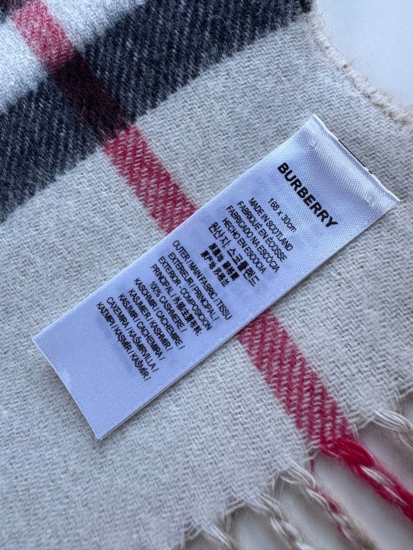 BURBERRY バーバリー チェック カシミア スカーフ マフラー 付属品付き