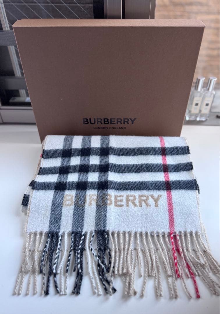 BURBERRY バーバリー チェック カシミア スカーフ マフラー 付属品付き