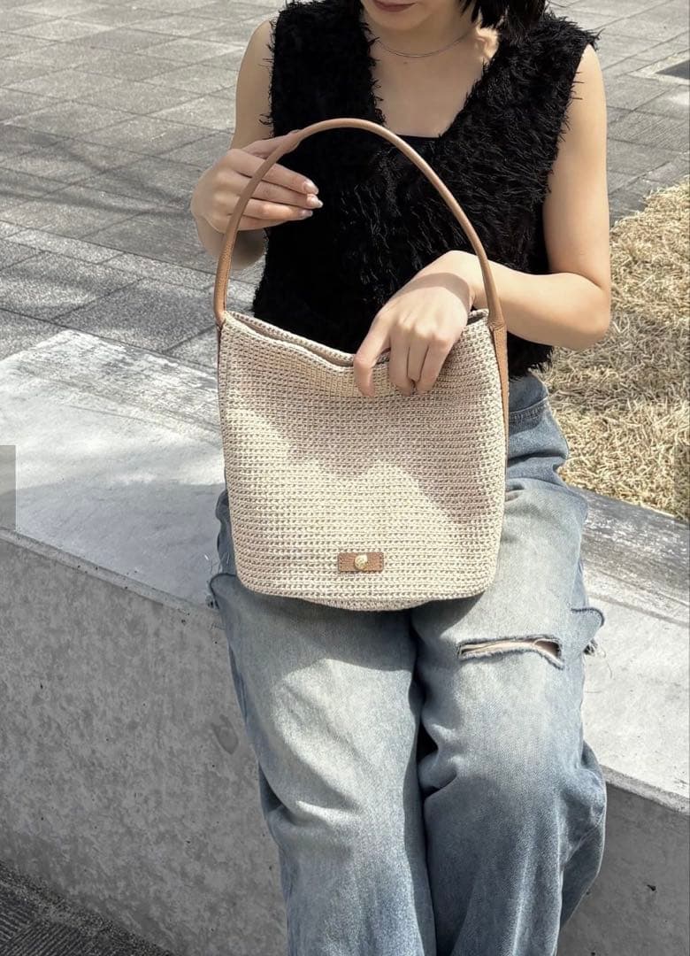 ふふタグ付き新品Gemeil バスケットバッグ