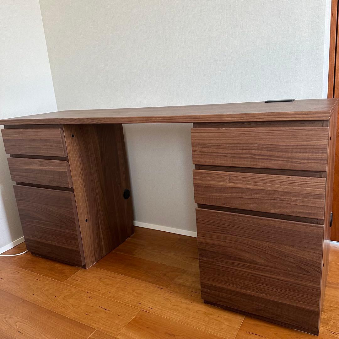 デスク 机 学習机 化粧台 ウォールナット色 IDC大塚家具