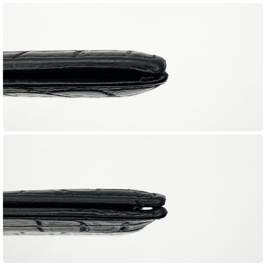 ✨希少✨SAINT LAURENT マネークリップ　クロコ　レザー　ブラック