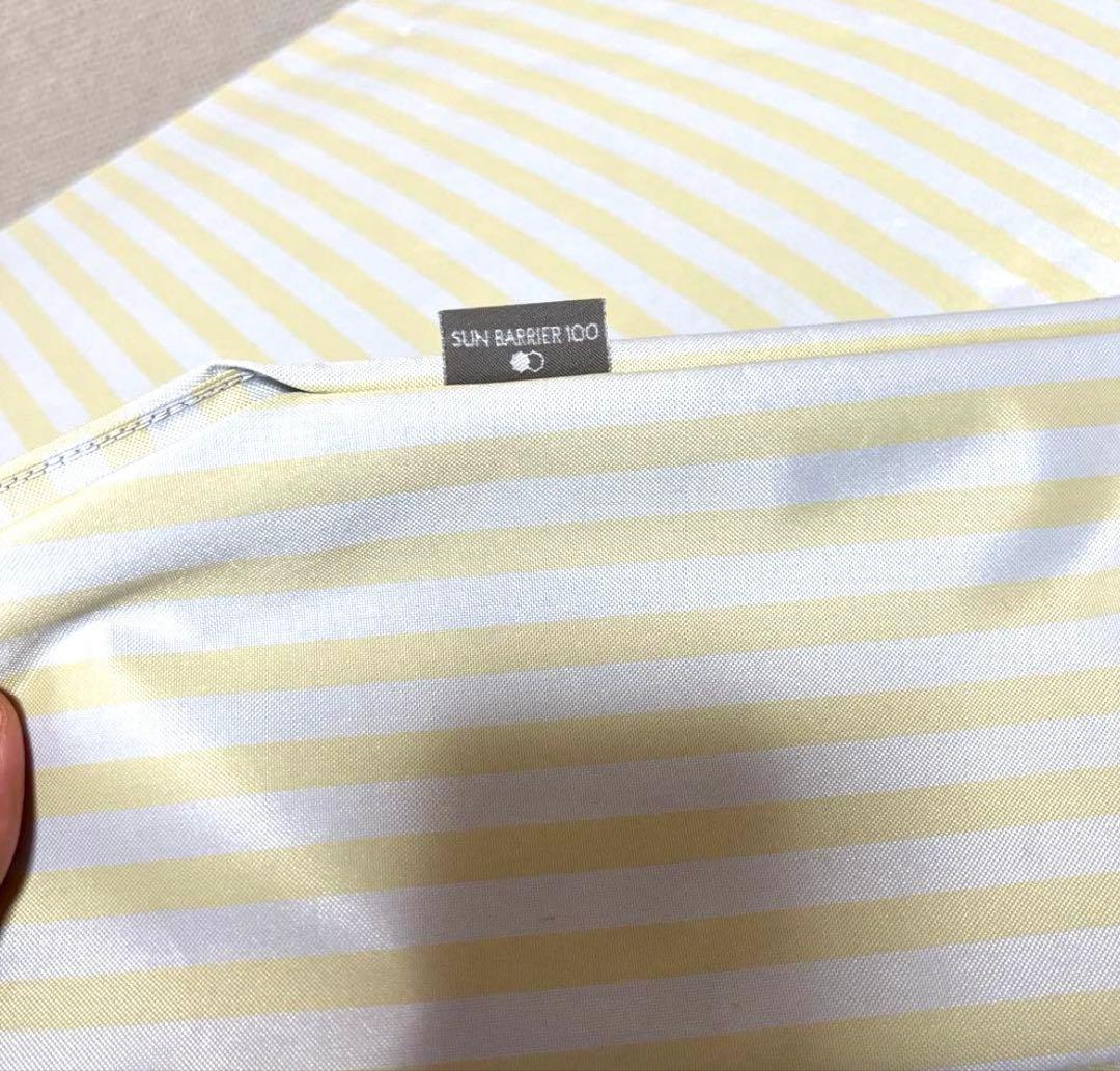 【未使用】サンバリア100 日傘３段折 イエローストライプ