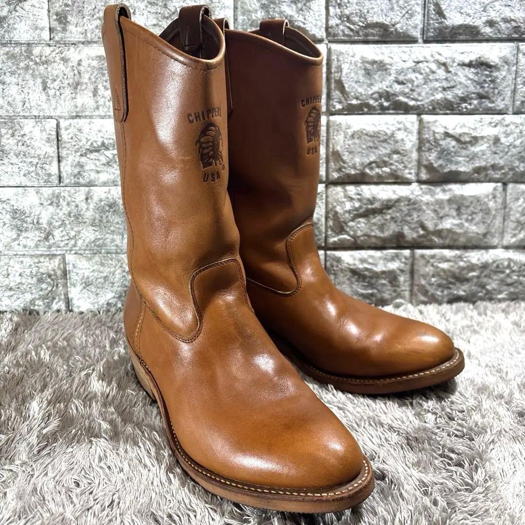 美品❣️チペワ 廃番 26790 ペコスブーツ 黒タグ USA製 US8 茶