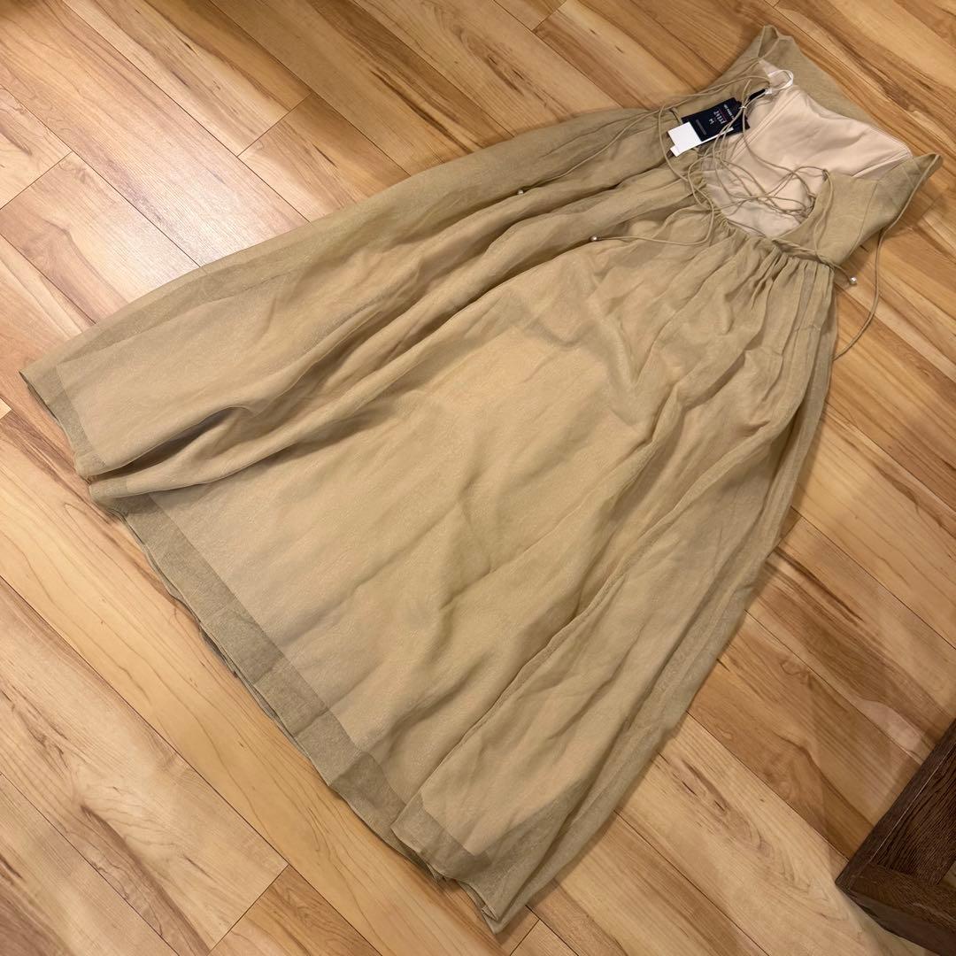 未使用新品 DeNio/デニオ ワンピースドレス ベージュ M 約4万円