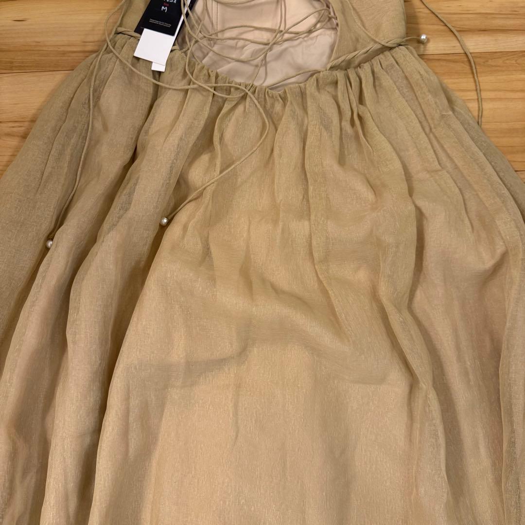 未使用新品 DeNio/デニオ ワンピースドレス ベージュ M 約4万円