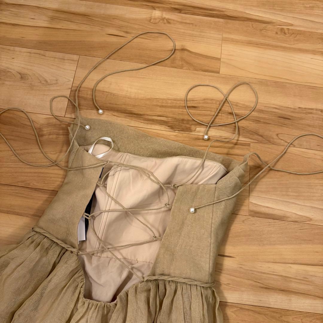 未使用新品 DeNio/デニオ ワンピースドレス ベージュ M 約4万円