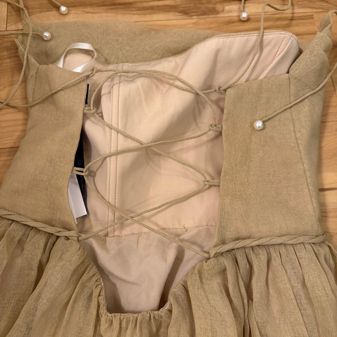 未使用新品 DeNio/デニオ ワンピースドレス ベージュ M 約4万円