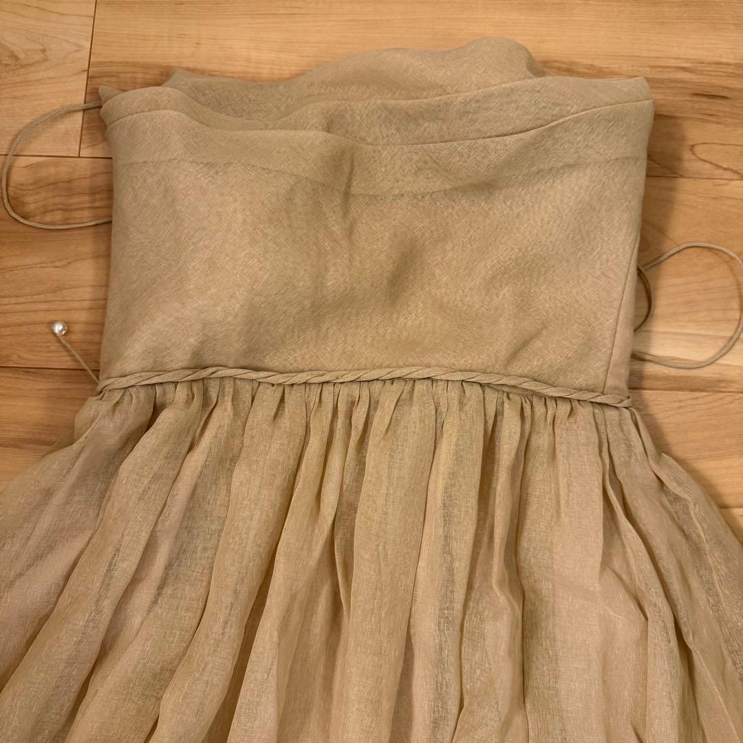 未使用新品 DeNio/デニオ ワンピースドレス ベージュ M 約4万円
