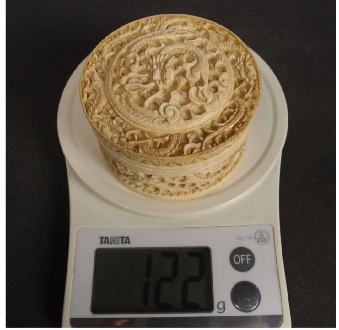 ナリトラ商品2点送料無料　清～民国　雲龍文彫刻蓋物　中国古玩