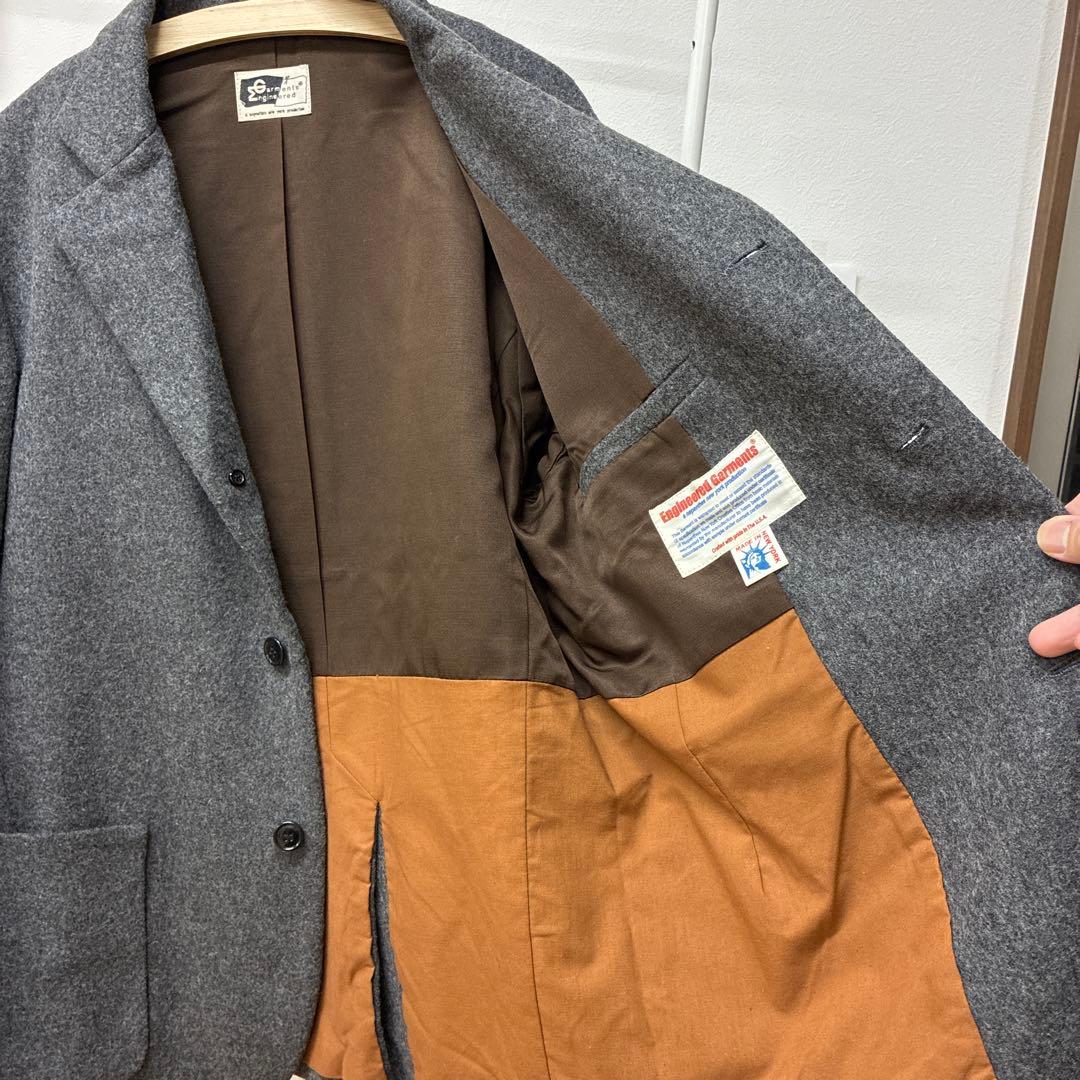 Engineered Garments グレー ウールテーラードジャケット XL
