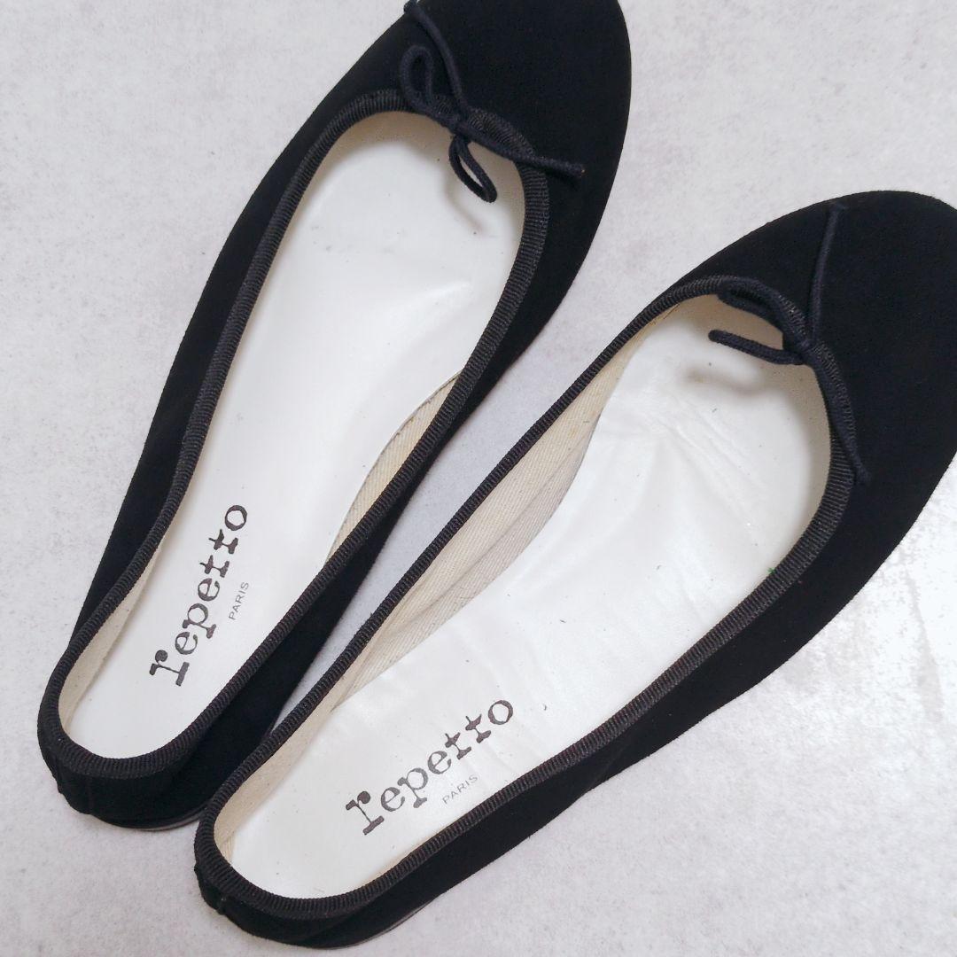 レペット　バレエシューズ　フラットシューズ　スエード　黒　41