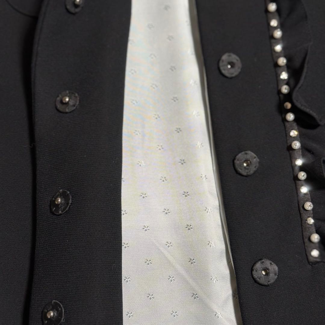 Xmasセール: miu miu ミュウミュウ フリル付き黒チェスターコート