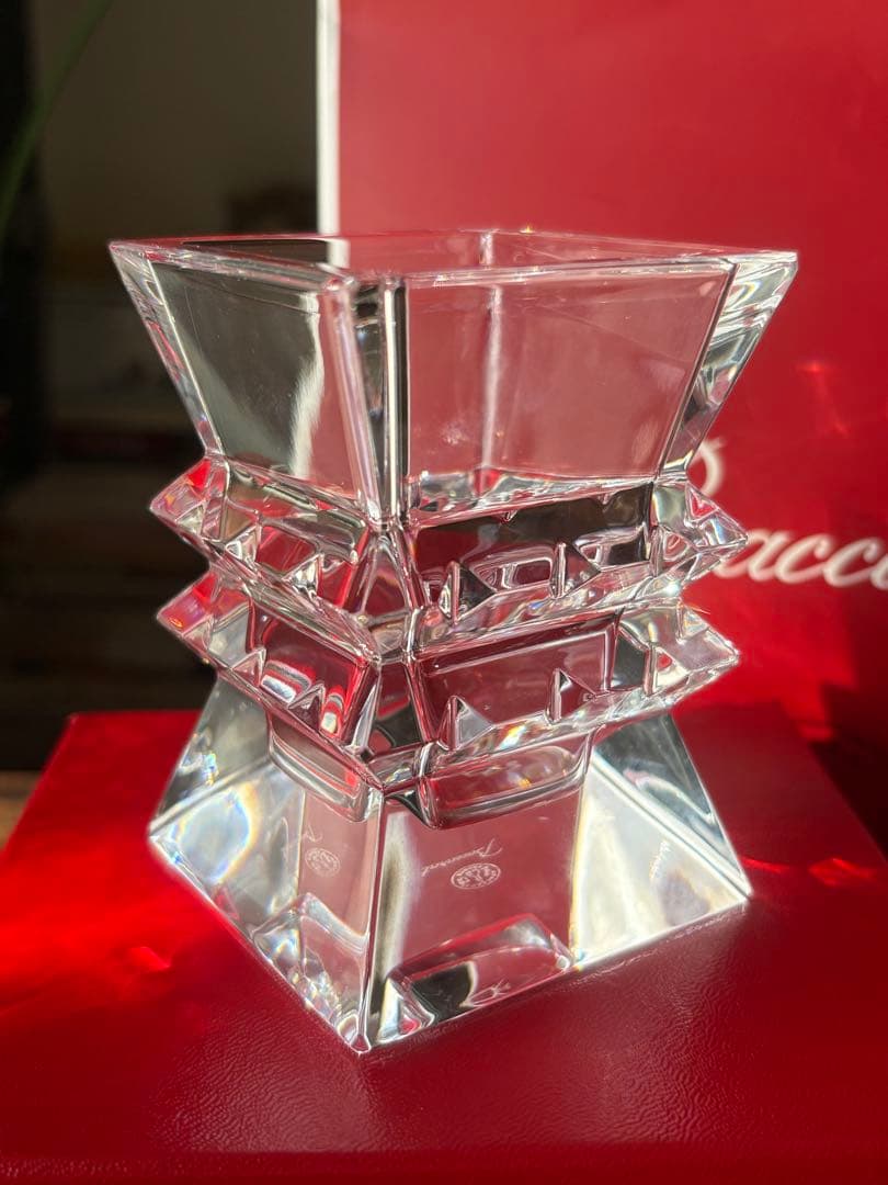 クリスマスに最適！Baccarat クリスタルスタッキング花瓶　元箱付き