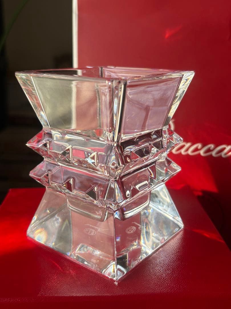 クリスマスに最適！Baccarat クリスタルスタッキング花瓶　元箱付き