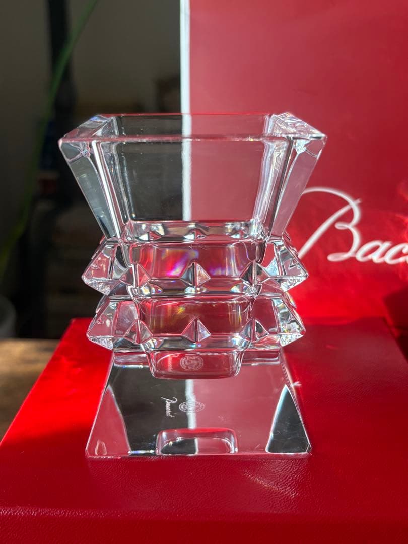 クリスマスに最適！Baccarat クリスタルスタッキング花瓶　元箱付き