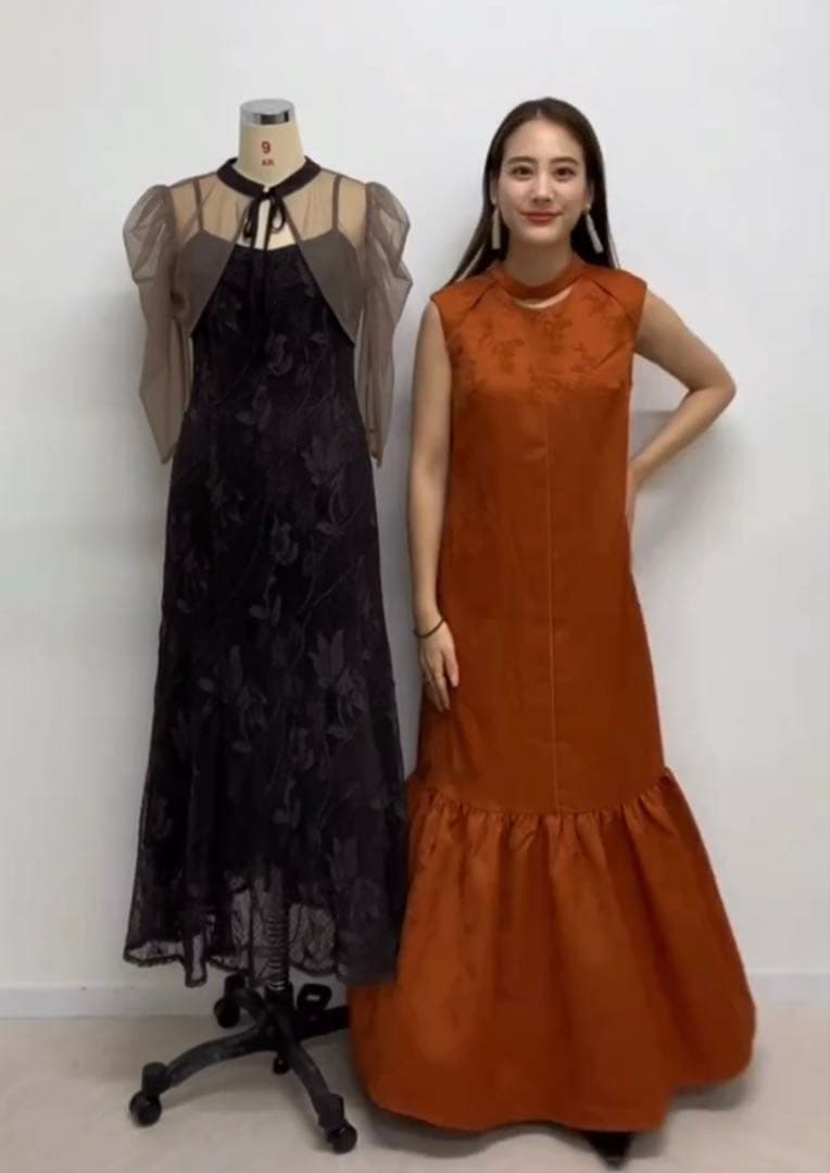 スーツ・フォーマル・ドレス ANDRESD chinoiserie tiered hem dress