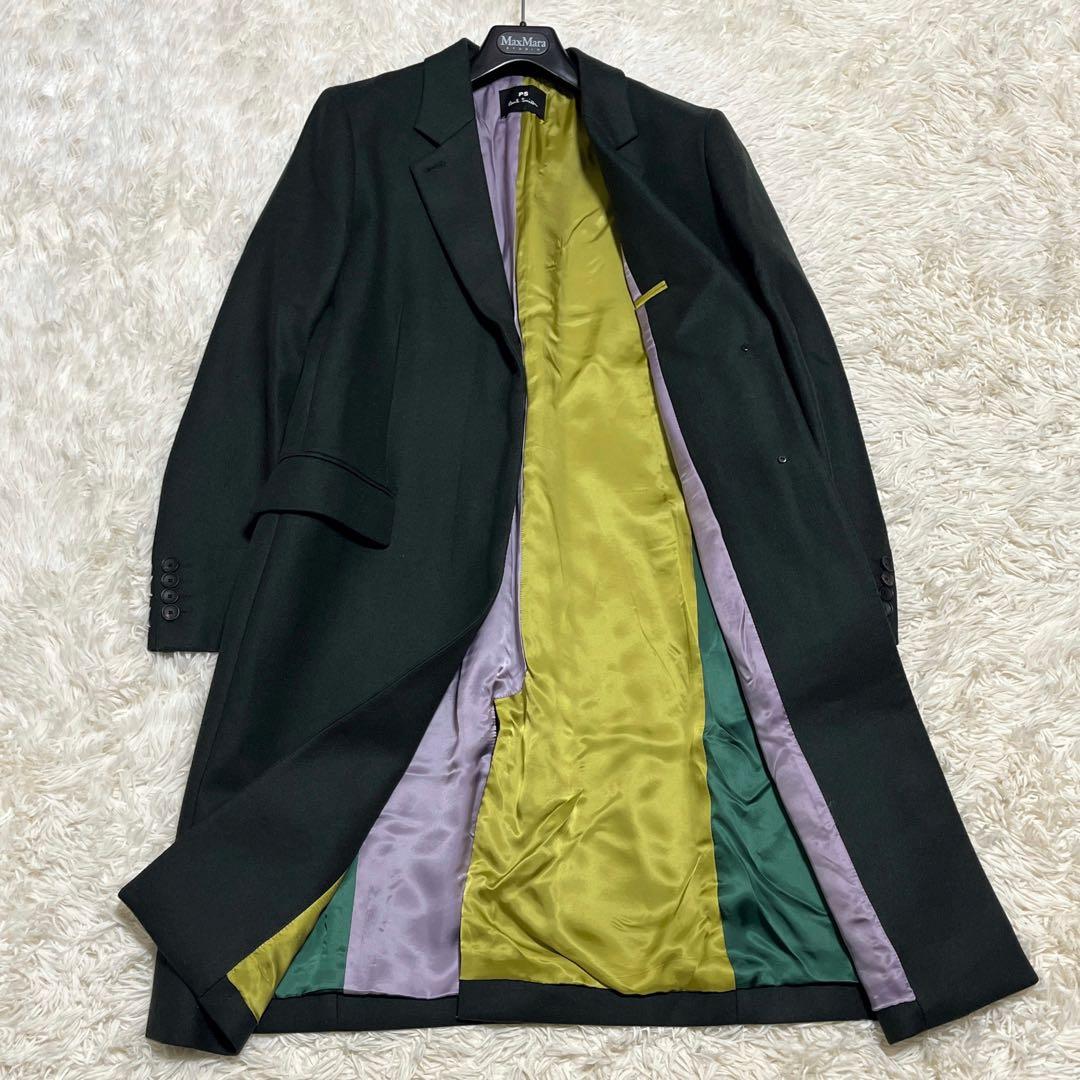 極美品✨ Paul Smith チェスターコート グリーン マルチカラー 2XL