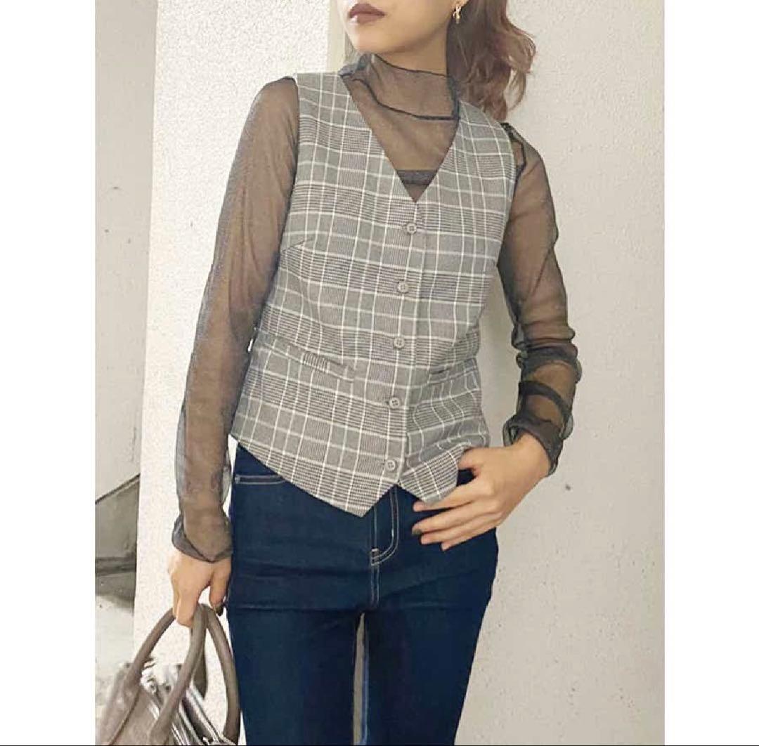 【新品】GYDA レイヤードチェックジャケット+ワイドパンツ