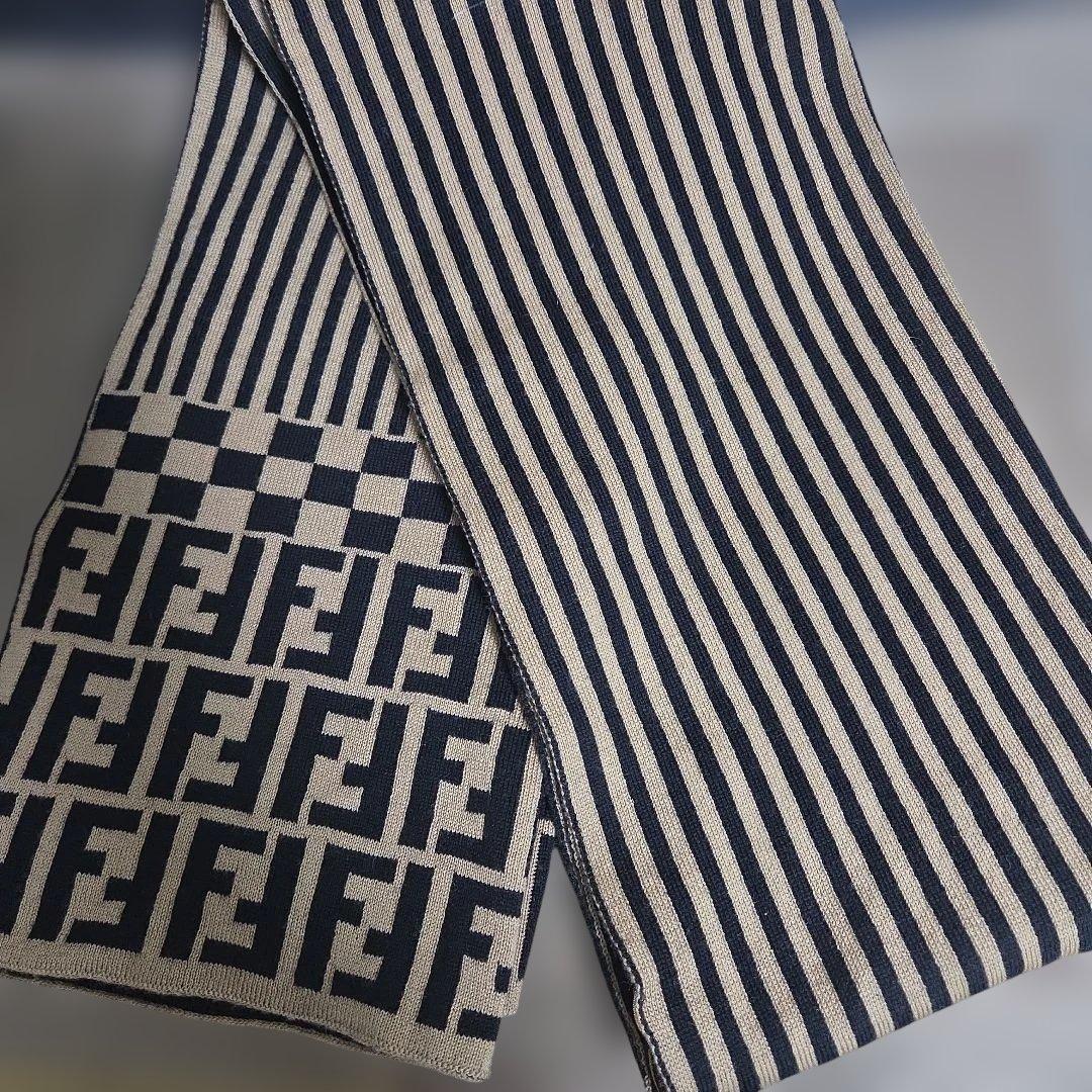 Fendi ロゴマフラー ブラウン ベージュ