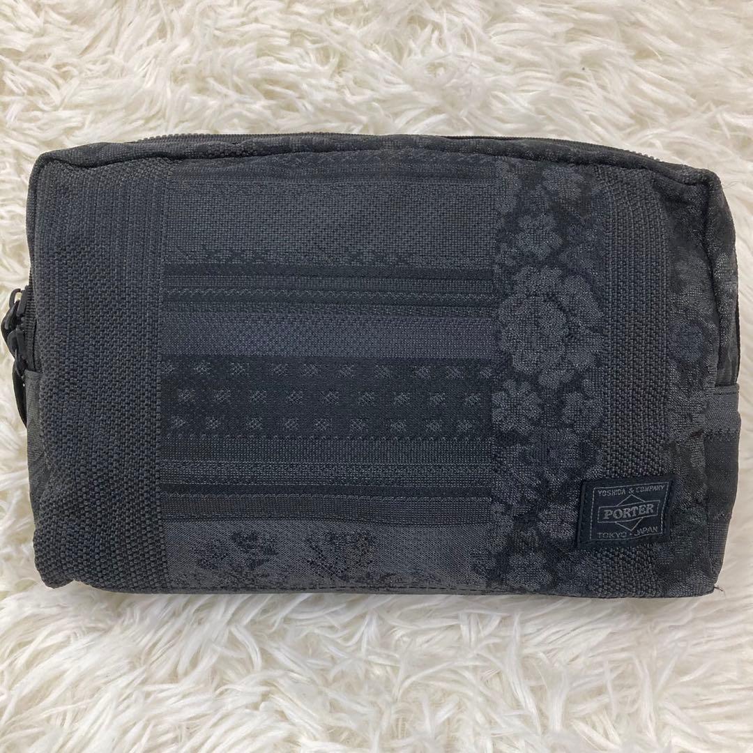 【極美品】PORTER ポーター VERVE ヴァーヴ ポーチ ブラック 総柄