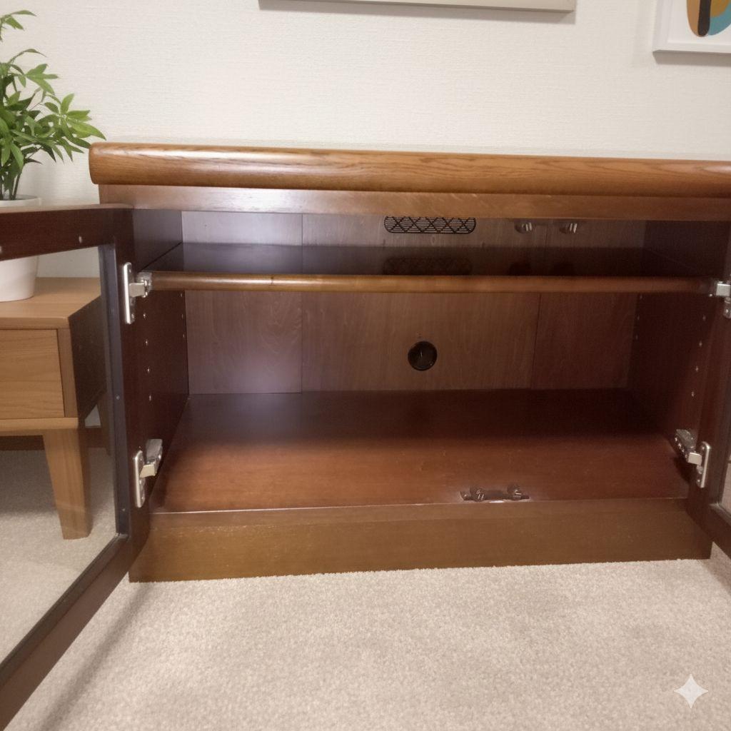 ​【karimoku】カリモク製 木製ローボード/テレビ台 W88cm ガラス扉