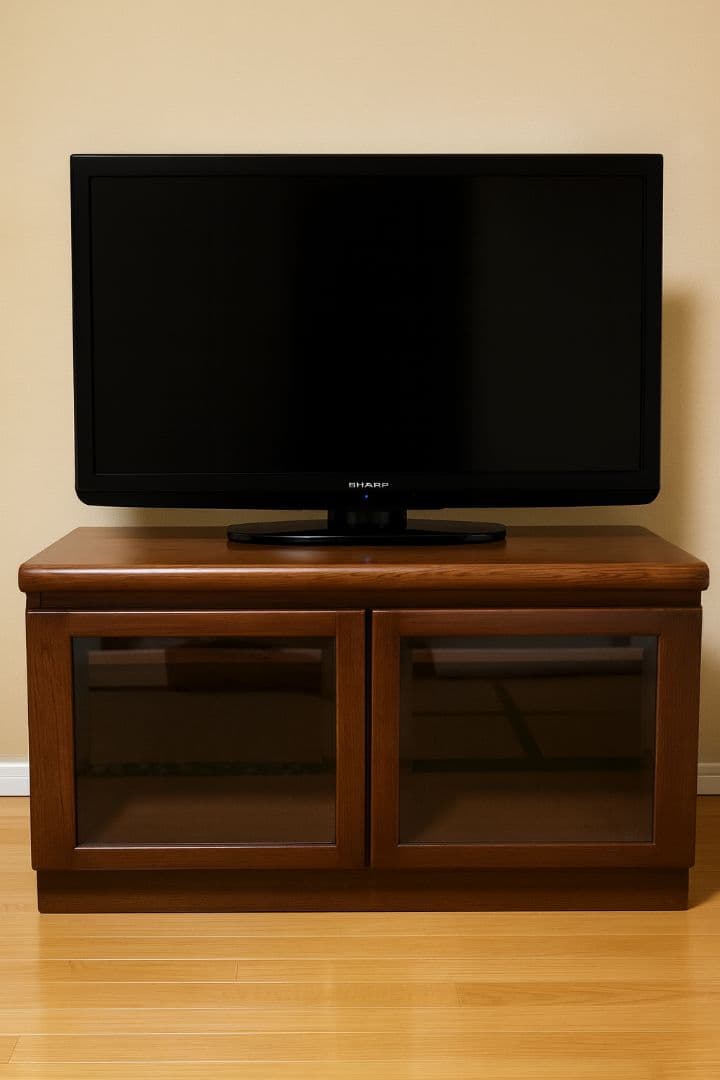 ​【karimoku】カリモク製 木製ローボード/テレビ台 W88cm ガラス扉