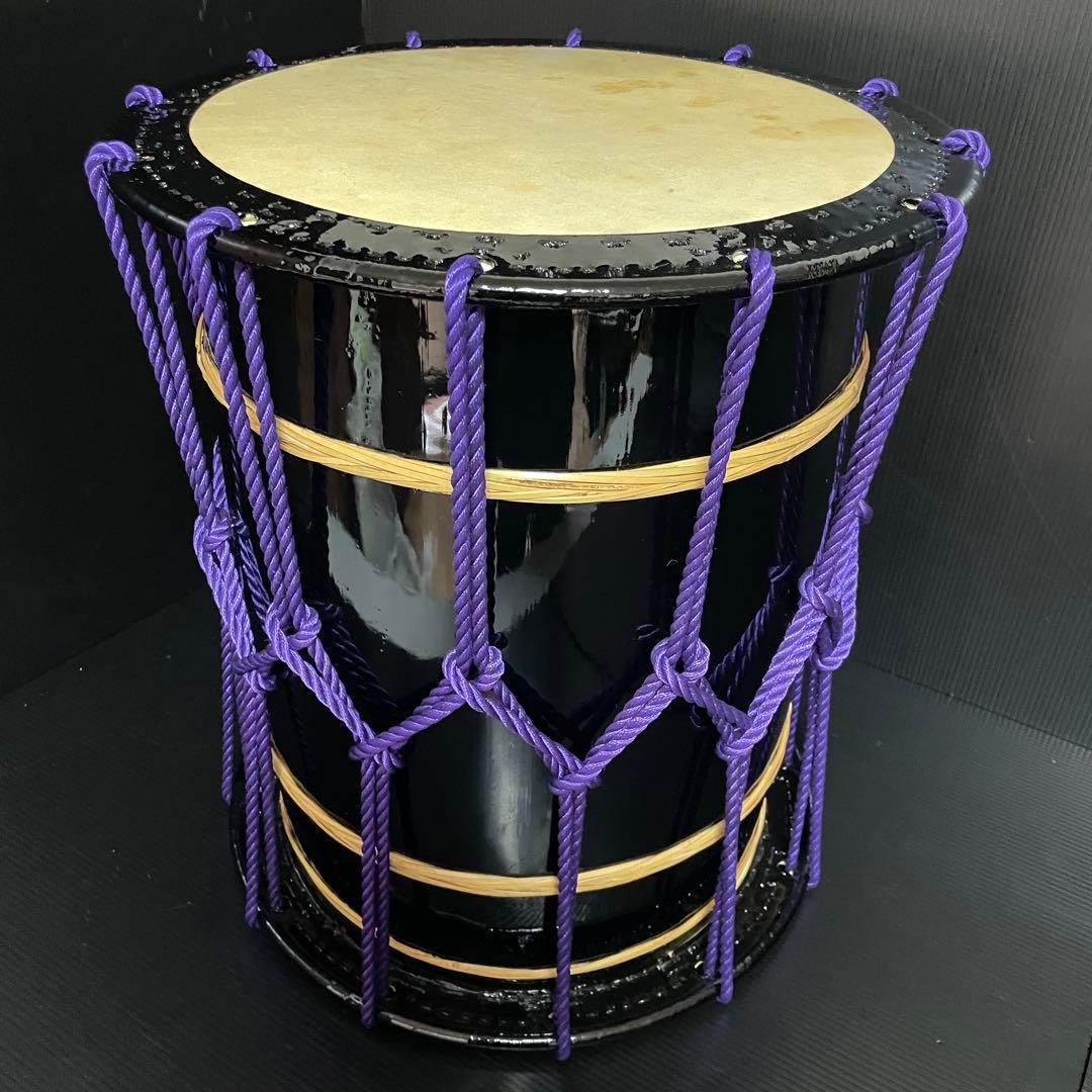 美品 和太鼓 桶胴太鼓 三浦太鼓 彌市 1尺5寸 46cm 長胴 宮太鼓 ケース