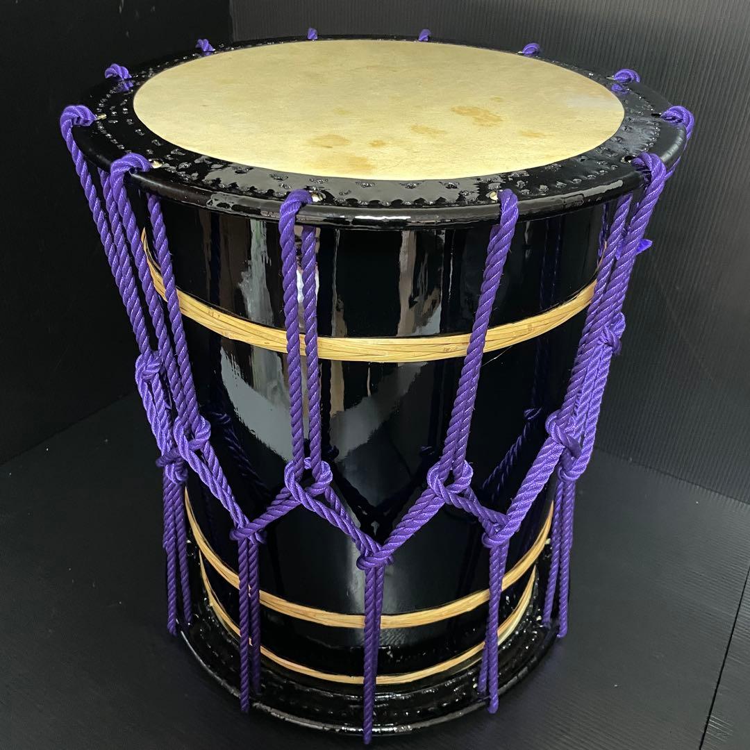 美品 和太鼓 桶胴太鼓 三浦太鼓 彌市 1尺5寸 46cm 長胴 宮太鼓 ケース