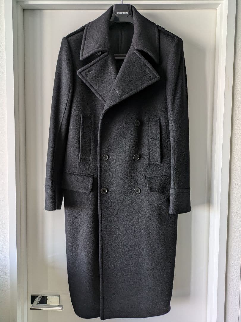 絵　RYKIEL HOMME ブラック ウール コート ロング