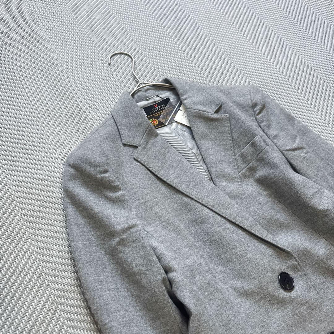 新品 ロロピアーナ カシミヤ混 ウール テーラードジャケット グレー M