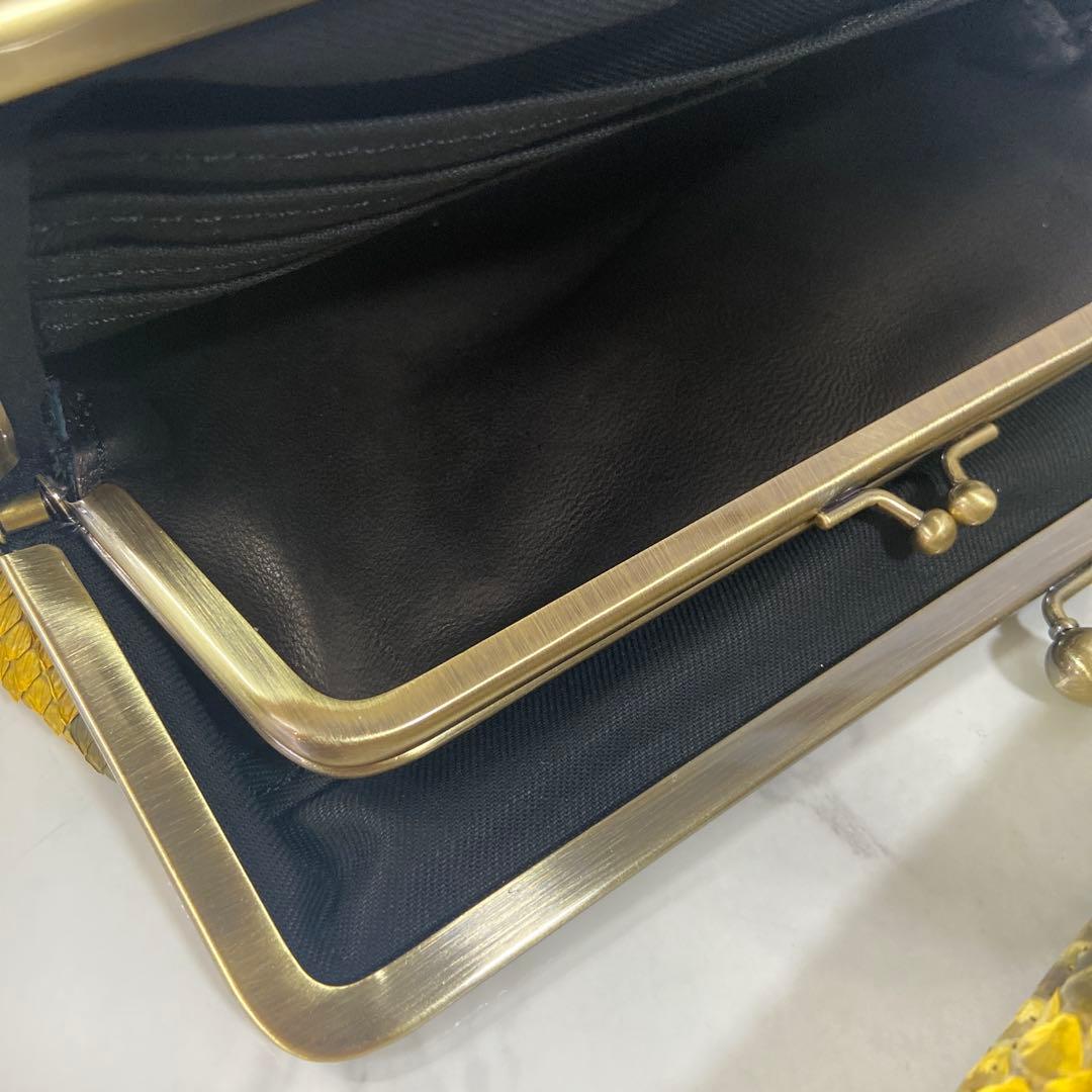 you　ハンドメイド　パイソンの本革親子がま口財布2点