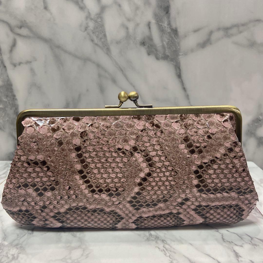 you　ハンドメイド　パイソンの本革親子がま口財布2点