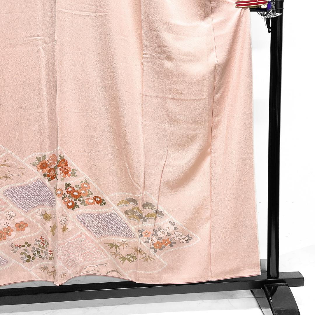 付け下げ　絞り　金彩　松竹梅　菊　桜　牡丹　芝草　着物　122b d ms