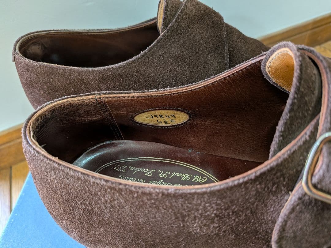 ジョージクレバリー　ダークブラウンスエード　 シングルモンク　 6½