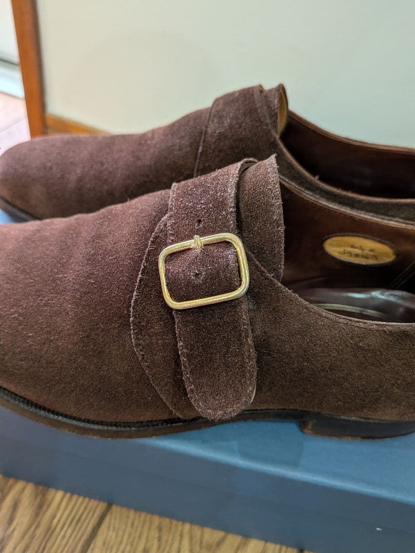 ジョージクレバリー　ダークブラウンスエード　 シングルモンク　 6½