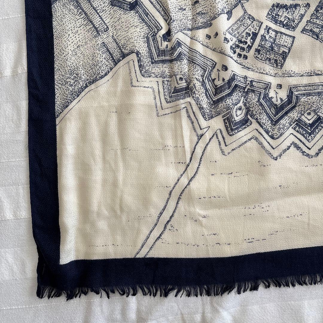 manipuri ウール&シルク　大判ストール　マニプリ　ハンブルク　古地図