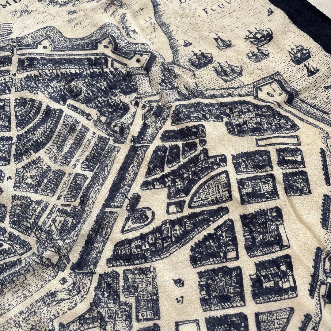 manipuri ウール&シルク　大判ストール　マニプリ　ハンブルク　古地図
