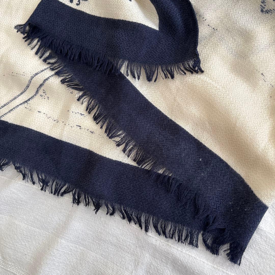 manipuri ウール&シルク　大判ストール　マニプリ　ハンブルク　古地図