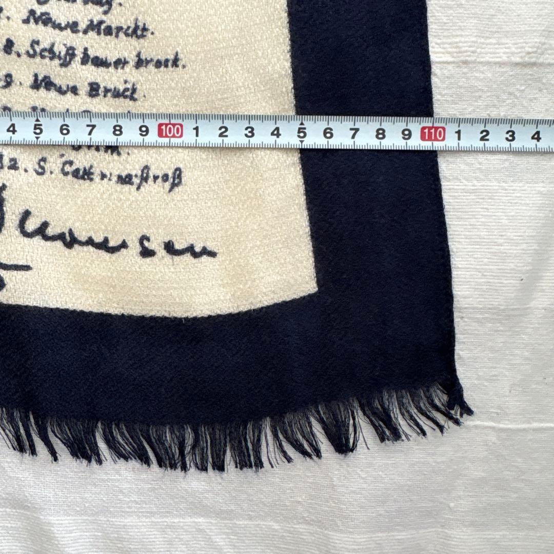 manipuri ウール&シルク　大判ストール　マニプリ　ハンブルク　古地図