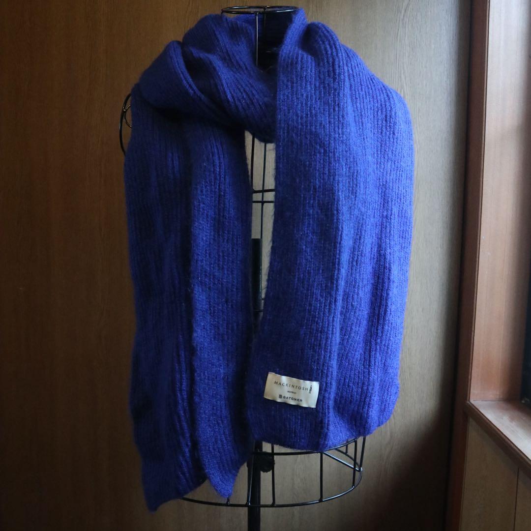 MACKINTOSH ニットマフラー 青