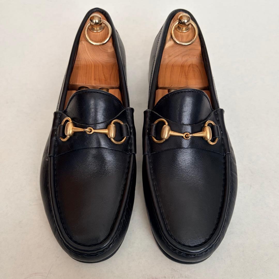 GUCCIグッチ ホースビットローファー 39.5 本革 ブラック