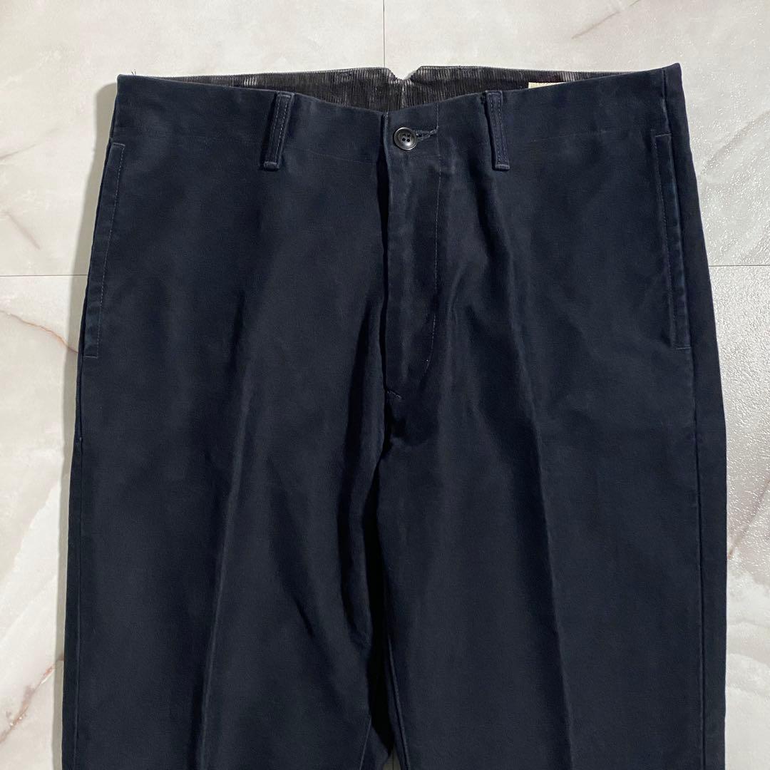 A18613 FOBファクトリー モールスキントラウザーズパンツ 紺 3