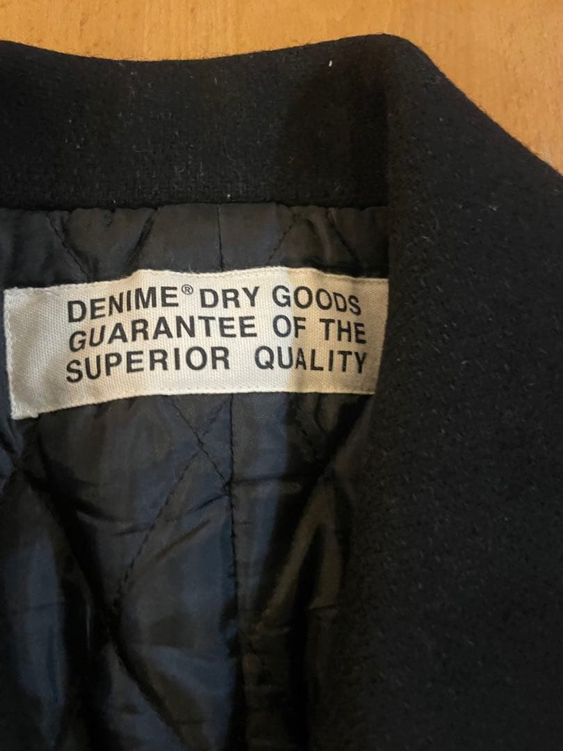 Denime 肉厚　ヘビーメルトン　Pコート　黒 Mサイズ