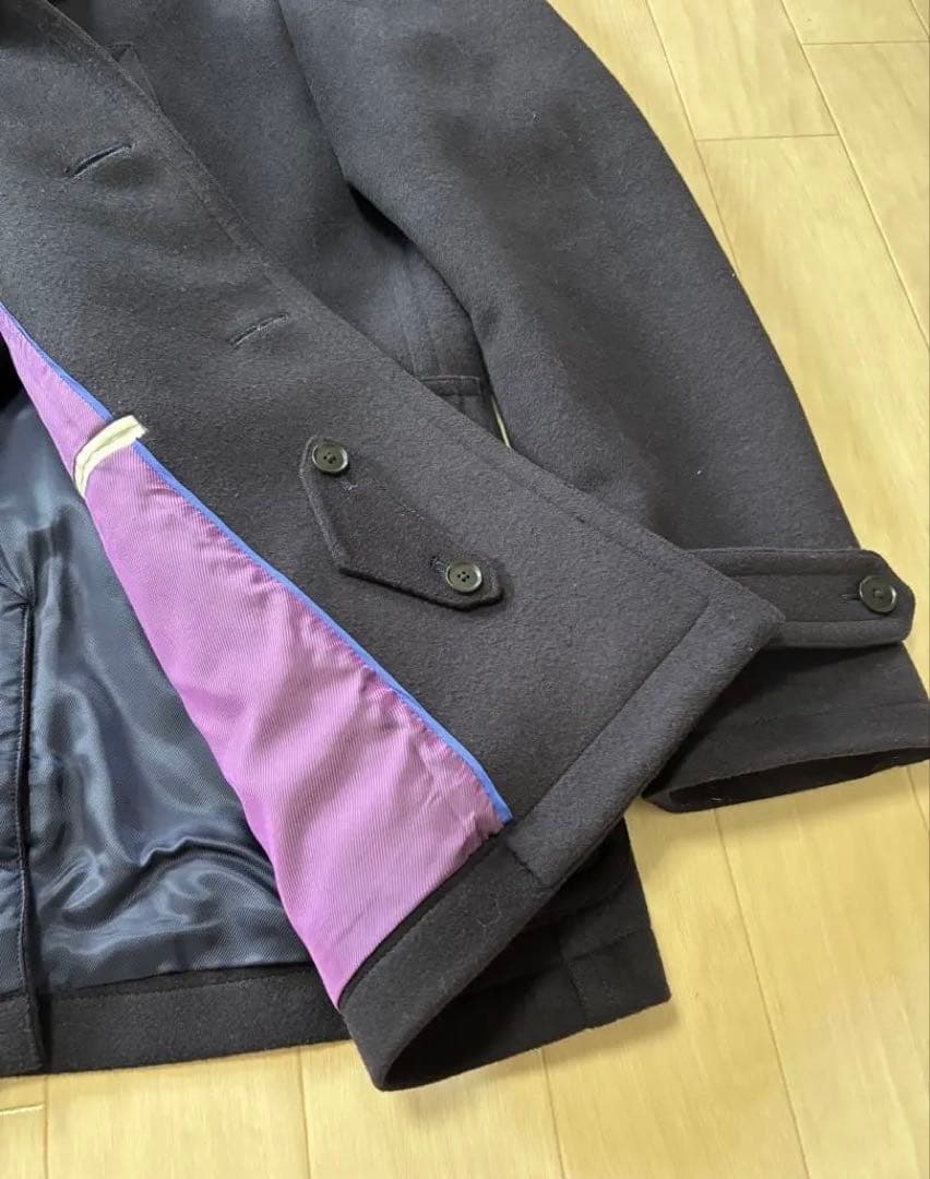【美品】Paul Smith London ネイビーピーコート　毛100%