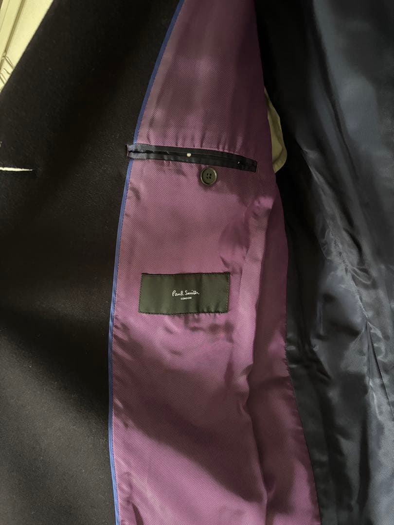 【美品】Paul Smith London ネイビーピーコート　毛100%