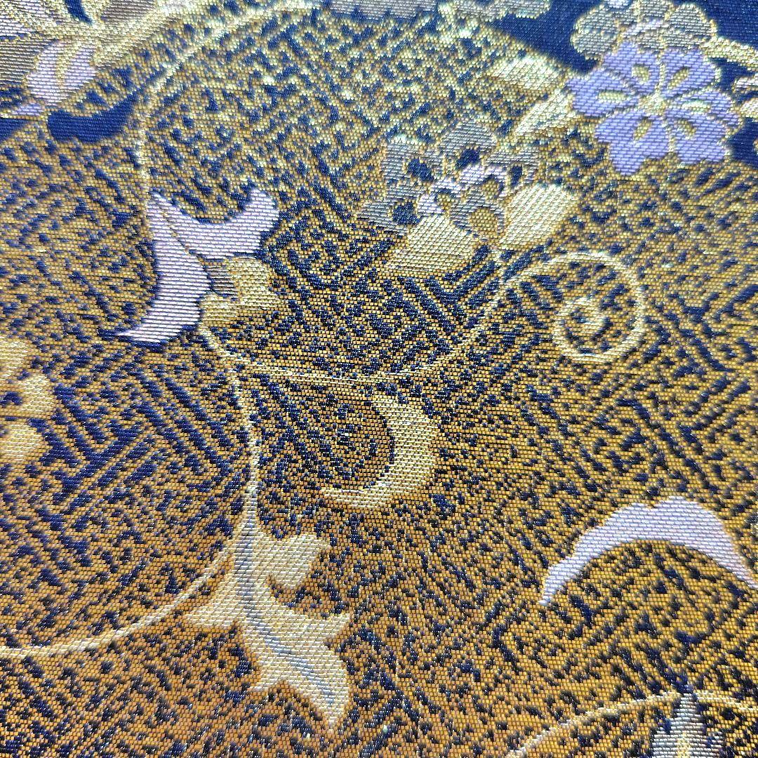 【逸品】袋帯 青銅彫金 華紋 唐花 着物 和装 訪問着 振袖 結婚式 成人式