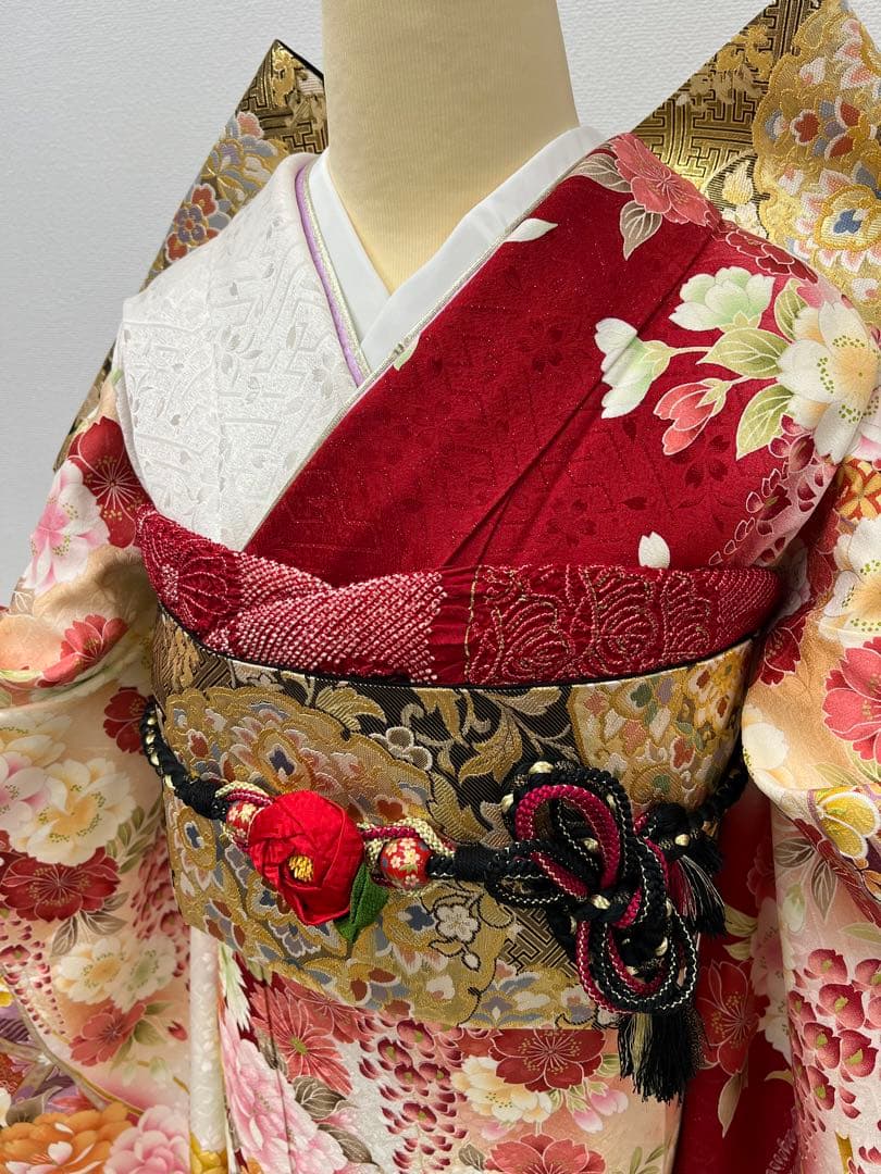 振り袖　フルセット　別誂長襦袢　金彩加工　刺繍入り　銀通し　半襟サービス　710