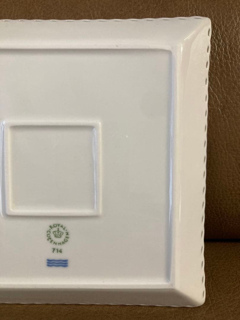 未使用 ロイヤルコペンハーゲン ホワイトフルーテッド フルレース スクエア S